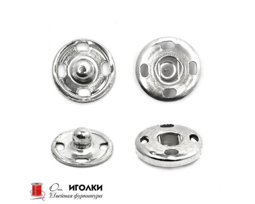 Кнопки пришивные металл шир.10 мм арт.R999-1 цв.серебро уп.50 шт