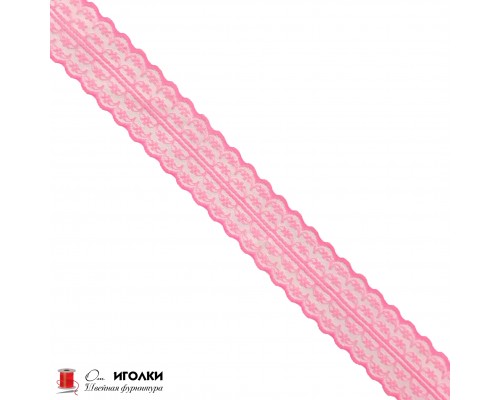 Кружево на капроне разрывное шир.4,4 см арт.10613 цв.ярко-розовый уп.300 м